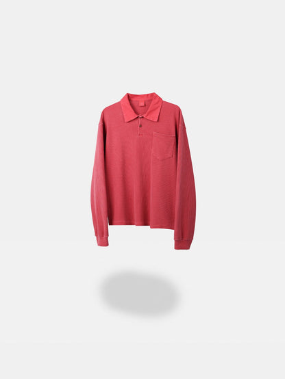 MAGNOLIA Waffle Knit Rugby Polo(SAX,RED,CHARCOAL) 商品画像10/12
