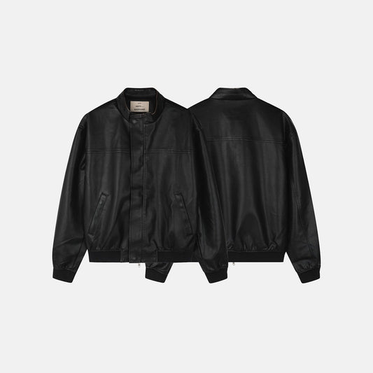 MAGNOLIA Washed Faux Leather Blouson(BLACK) 商品画像1/9