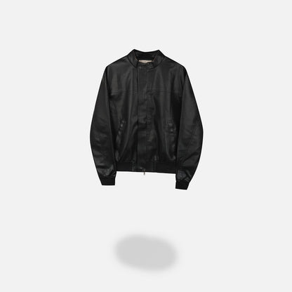 MAGNOLIA Washed Faux Leather Blouson(BLACK) 商品画像3/9