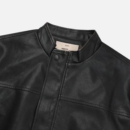 MAGNOLIA Washed Faux Leather Blouson(BLACK) 商品画像4/9