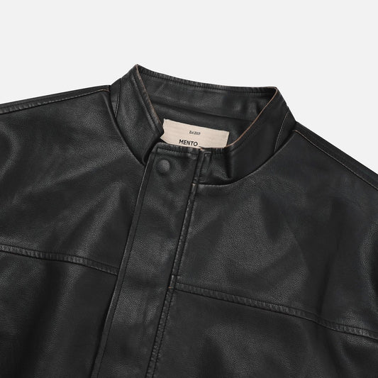 MAGNOLIA Washed Faux Leather Blouson(BLACK) 商品画像4/9