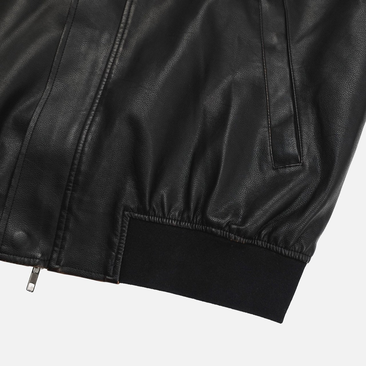 MAGNOLIA Washed Faux Leather Blouson(BLACK) 商品画像7/9