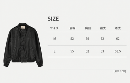 MAGNOLIA Washed Faux Leather Blouson(BLACK) 商品画像11/11