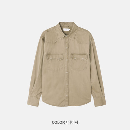 MAGNOLIA Wasted Washed Western Shirt(BEIGE, KHAKI, BLACK) 商品画像11/14