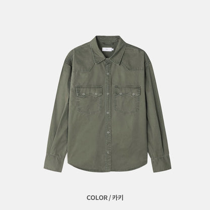 MAGNOLIA Wasted Washed Western Shirt(BEIGE, KHAKI, BLACK) 商品画像12/14