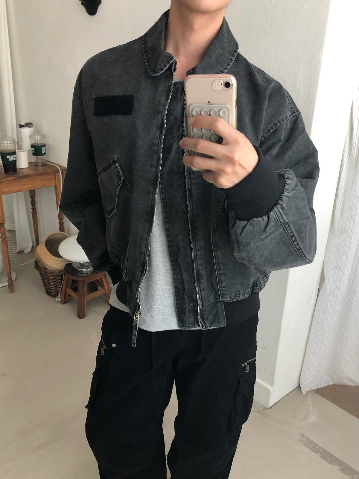 MAGNOLIA Welling Flight Jacket(BLACK, BROWN) 商品画像5/15