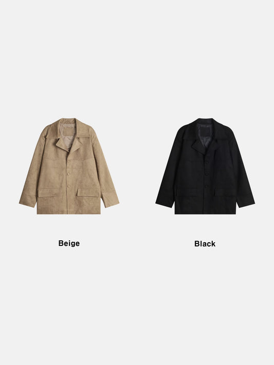 MAGNOLIA Western Suede Car Coat(BLACK,BEIGE) 商品画像5/16