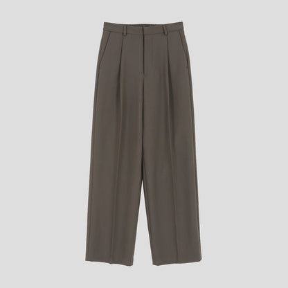 MAGNOLIA Wide Tuck Slacks(BLACK,MOCHA,GRAYISH BLUE) 商品画像4/14