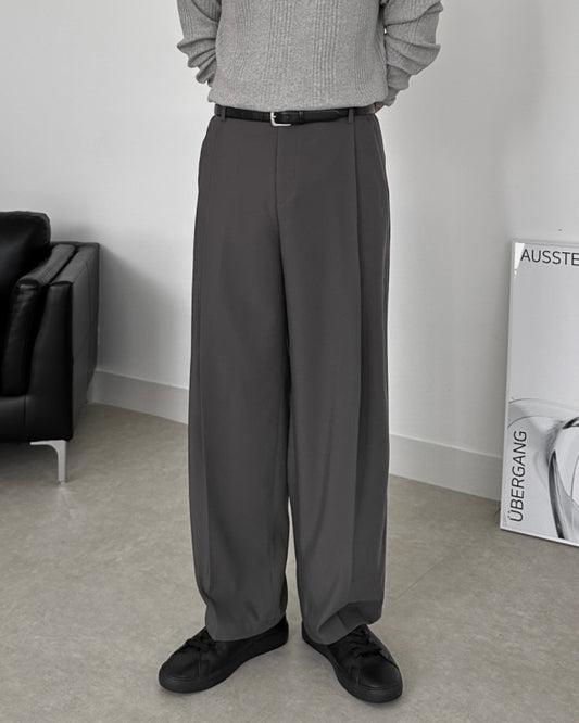 MAGNOLIA Wide Tuck Slacks(CHARCOAL,IVORY,BLACK) 商品画像6/30