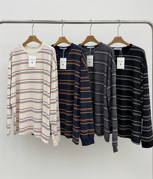 MAGNOLIA Windsor Stone Stripe Tee(IVORY,NAVY,CHARCOAL,BLACK) 商品画像1/12