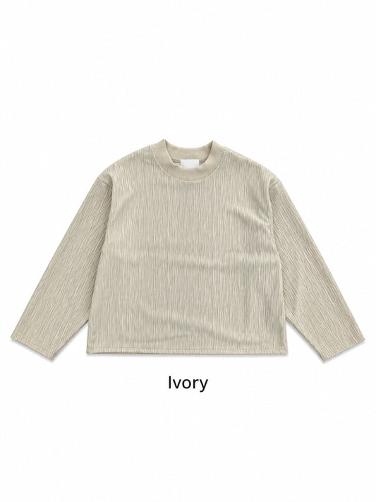 MAGNOLIA Wood Rib Crop Long Sleeve Tee(IVORY,BEIGE,BLACK) 商品画像3/9