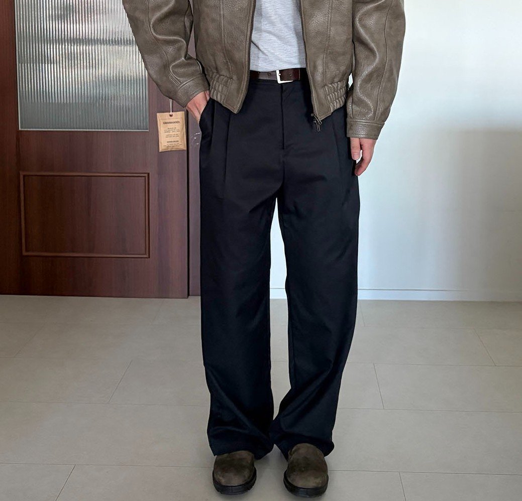 MAGNOLIA Youth One-Tuck Pants(BLACK,NAVY,MOCHA,KHAKI,LIGHT GRAY) 商品画像18/19