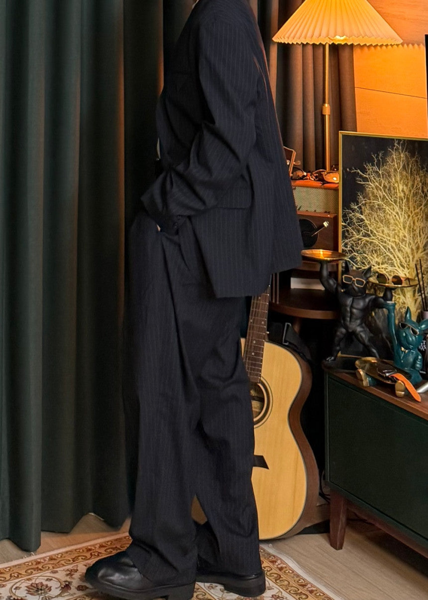 MAGNOLIA Youth Pinstripe No-Collar Jacket 韓国メンズファッション 05