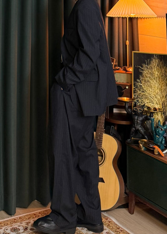 MAGNOLIA Youth Pinstripe No-Collar Jacket 韓国メンズファッション 05