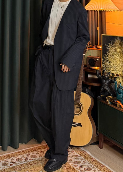 MAGNOLIA Youth Pinstripe No-Collar Jacket 韓国メンズファッション 15