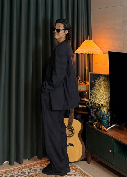 MAGNOLIA Youth Pinstripe No-Collar Jacket 韓国メンズファッション 16