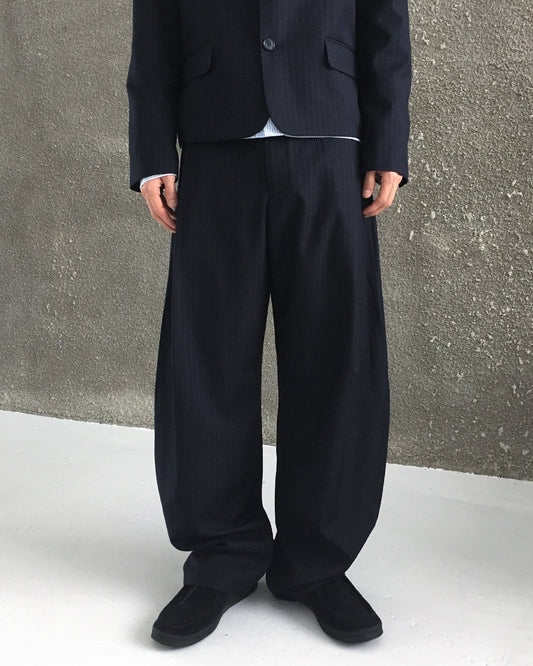 MAGNOLIA Zegna One-Tuck Curved Slacks(NAVY,CHARCOAL) 商品画像1/20
