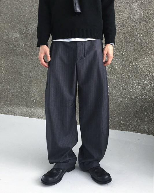 MAGNOLIA Zegna One-Tuck Curved Slacks(NAVY,CHARCOAL) 商品画像2/20
