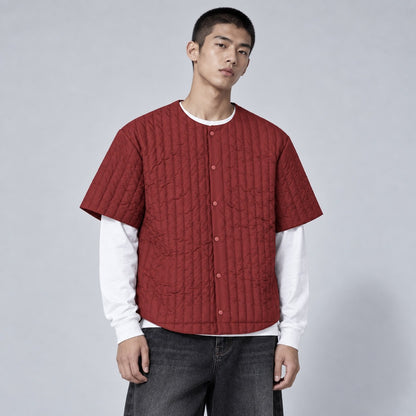 Quilted Short Sleeve Padded Jacket