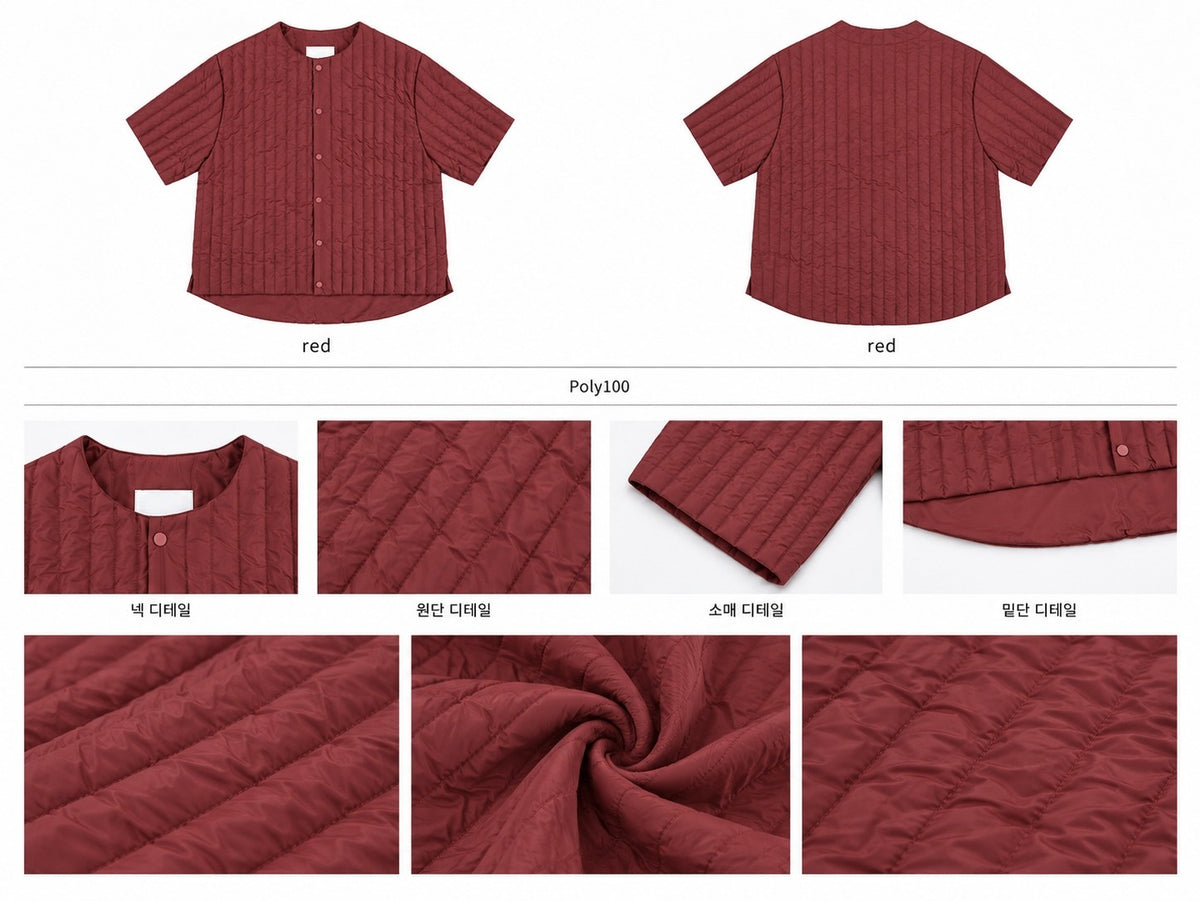 Quilted Short Sleeve Padded Jacket