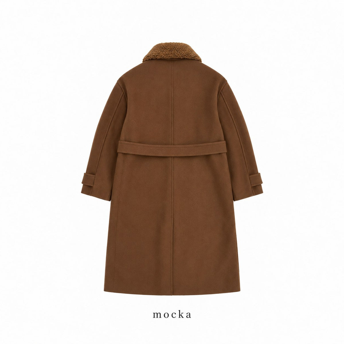 Boa Collar Belted Mac Coat