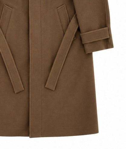 Boa Collar Belted Mac Coat