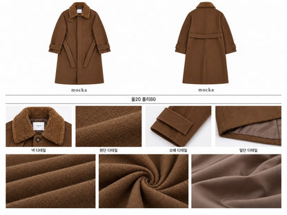 Boa Collar Belted Mac Coat