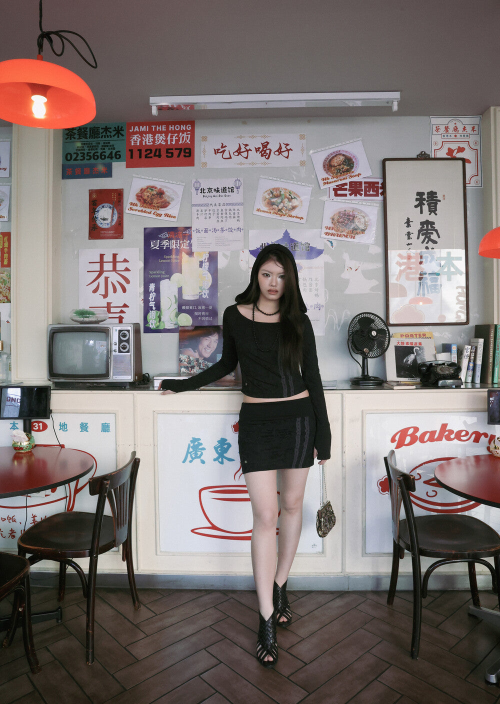 MIAE ジャカード スカート ブラック 単品コーデ｜垢抜け 韓国ファッション レディース