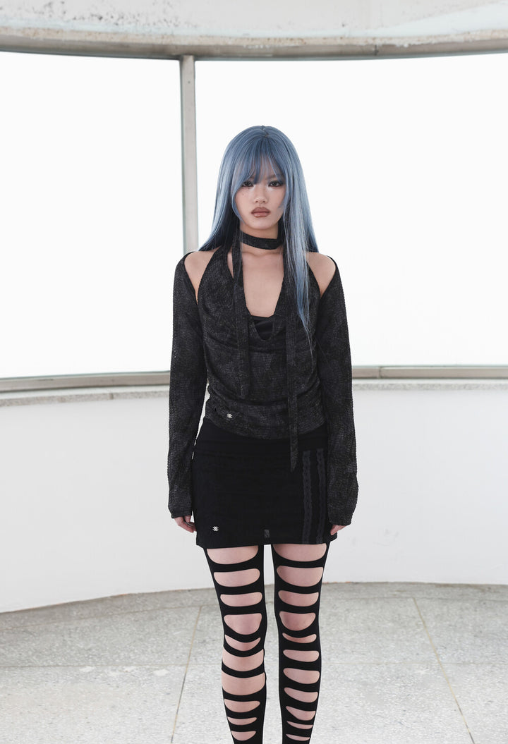 【MIAE ミエ】[2nd] [ID] Floral Jacquard Set-up (Skirt) (Black)