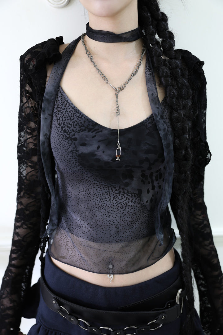 【MIAE ミエ】[Pink orchid house] Antique oval chain necklace