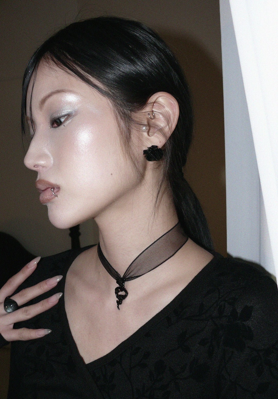 MIAE コットンレース チョーカー 詳細｜韓国ブランド レディース アクセサリー