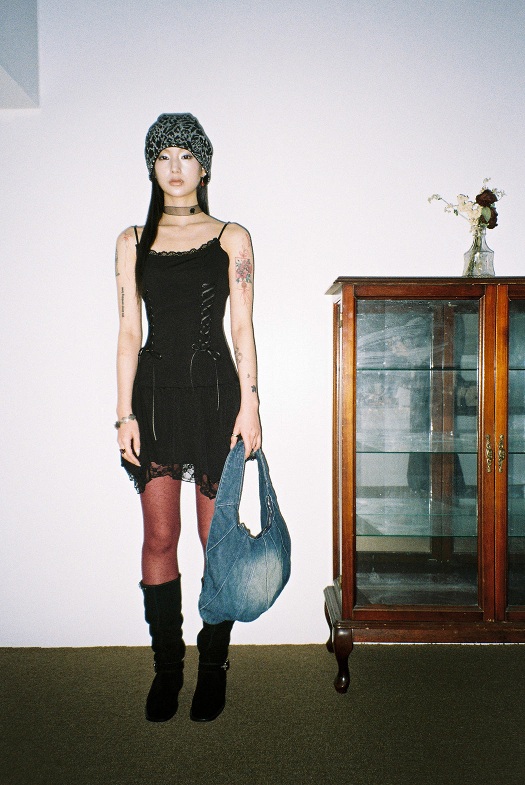 MIAE シルバーローズ チェーン シンプルスタイル｜韓国デザイナーズブランド アクセサリー