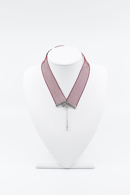 MIAE シルバーローズ ネックレス 着用｜韓国ミニマルファッション アクセサリー レディース
