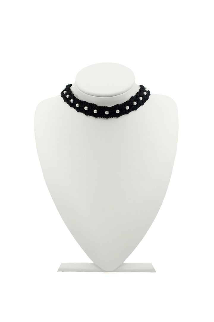 【MIAE ミエ】Me愛 - Pearl lace choker (BLACK)