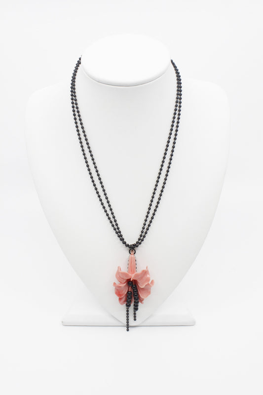 MIAE ネックレス ピンク 着用｜韓国ミニマルファッション アクセサリー レディース