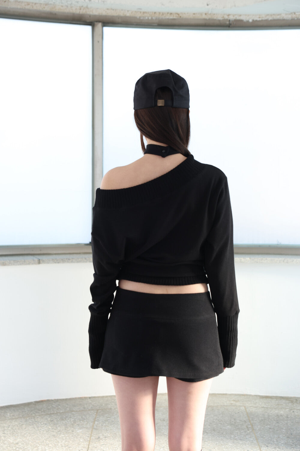 MIAE ロゴ スウェット ブラック バック｜垢抜け 韓国ファッション レディース