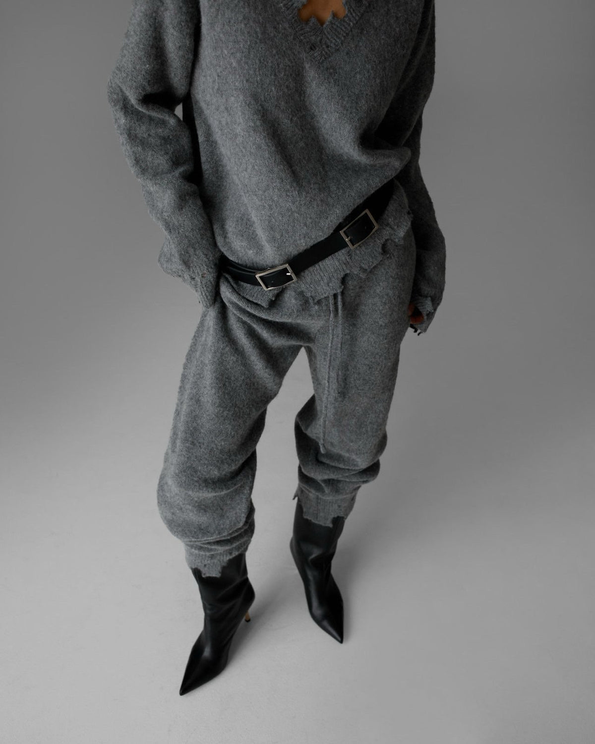 【PAPERMOON ペーパームーン】AW / Vintage Fuzzy Cashmere Wool Jogger Pants