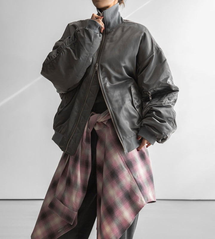 【PAPERMOON ペーパームーン】AW / Oversized High Neck Padded Bomber MA-1 Jacket