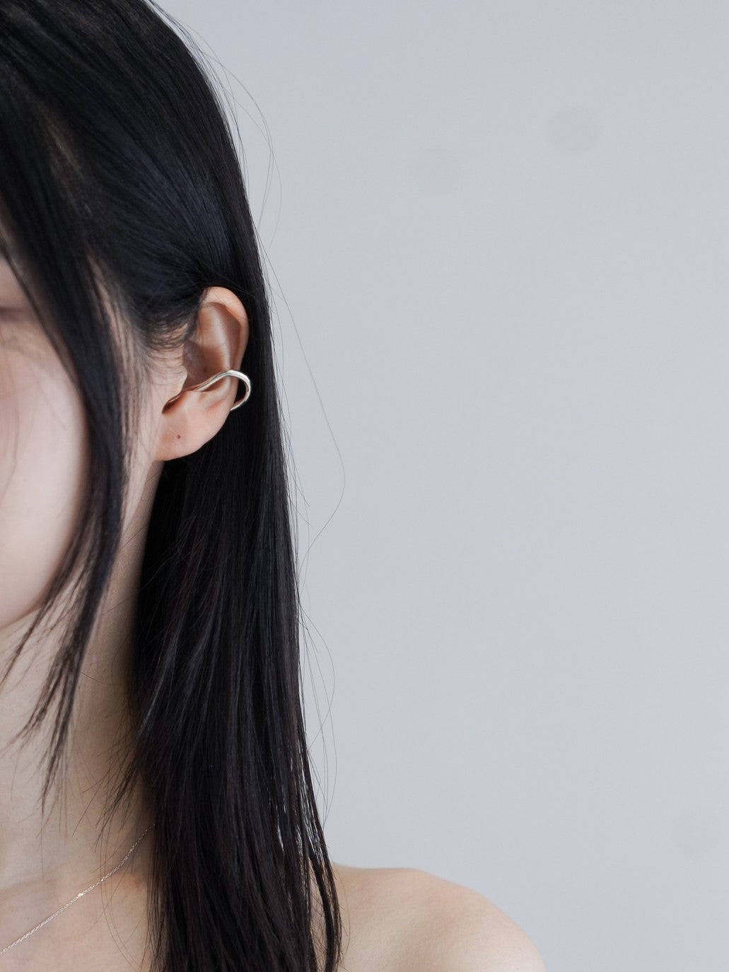 韓国アクセサリー レディース pinekim シルバー イヤーカフ