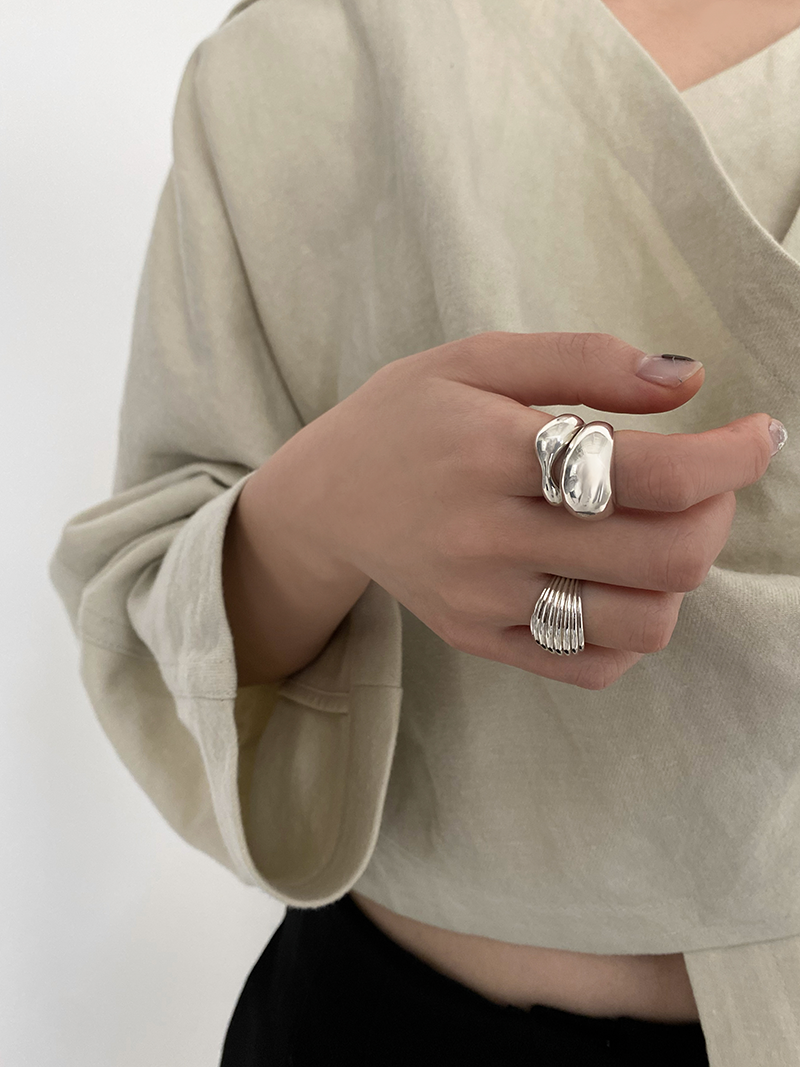 韓国アクセサリー 人気 pinekim シンプル デザインリング