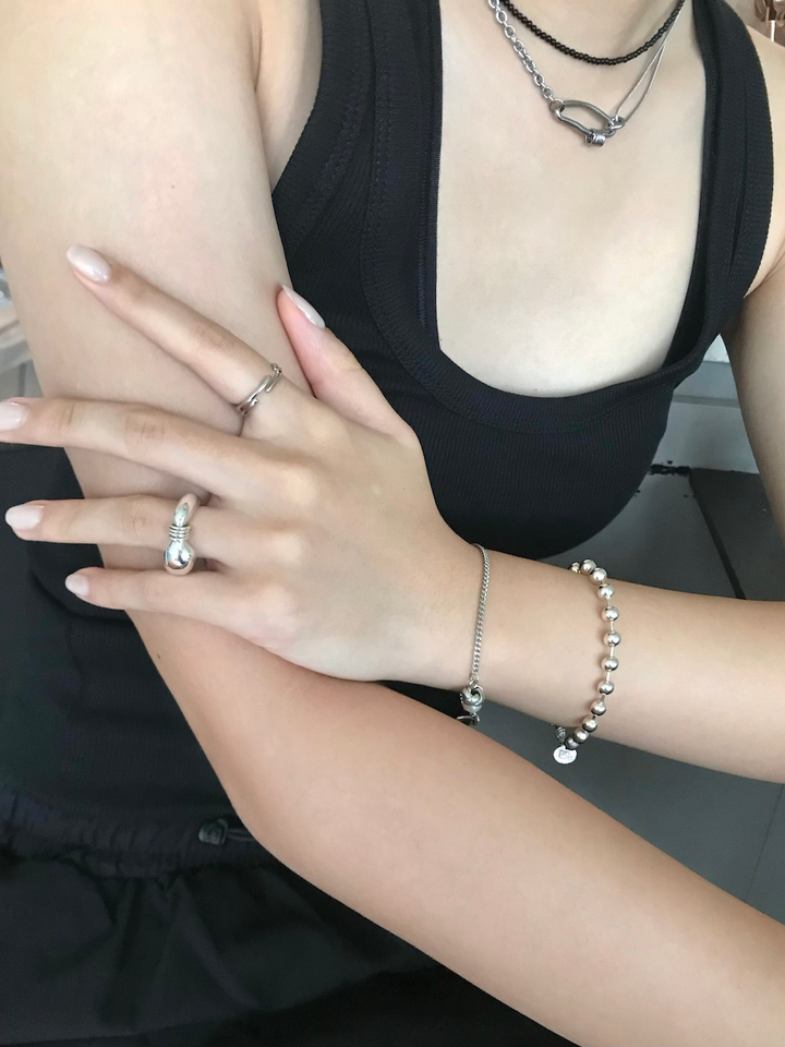 【pinekim パインキム】Pine Ring with layered chain