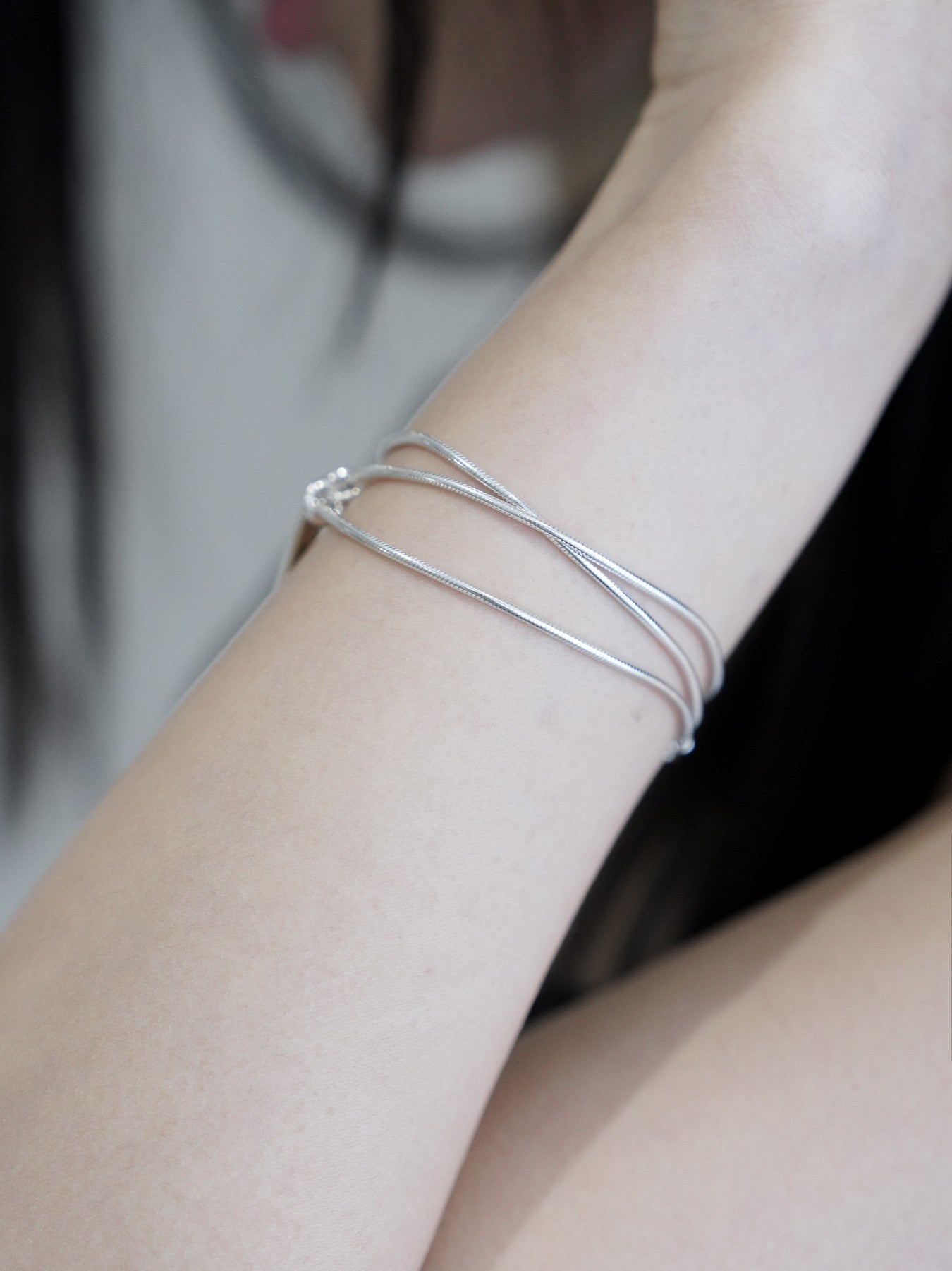 韓国アクセサリー レディース pinekim シルバー ブレスレット