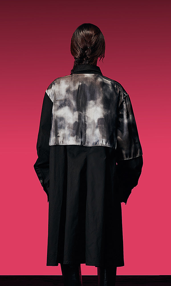 レキュリー シースルー ロングシャツ ブラック バックスタイル 総丈100.5cm 韓国ファッション 2023FW