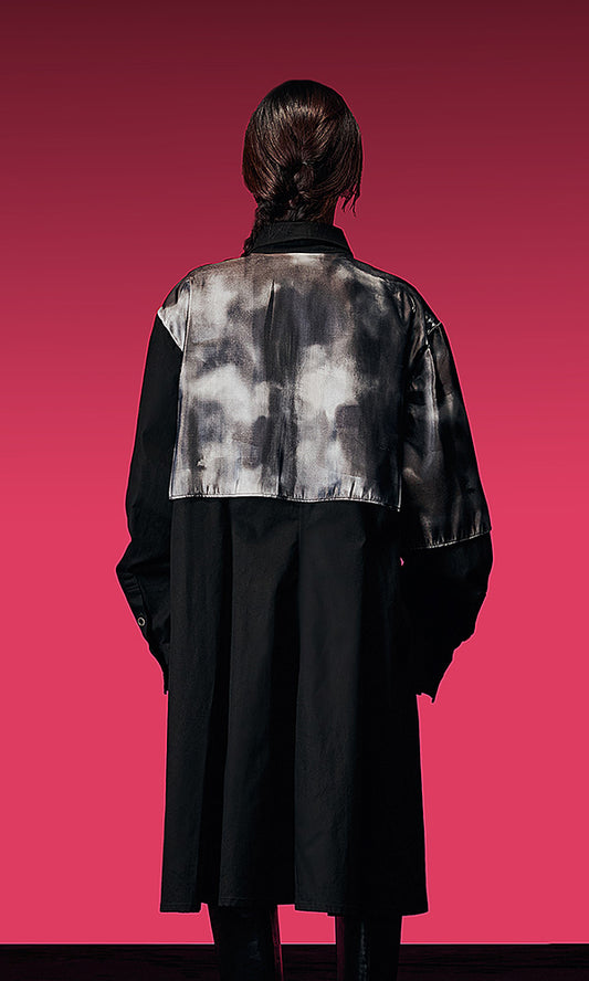 レキュリー シースルー ロングシャツ ブラック バックスタイル 総丈100.5cm 韓国ファッション 2023FW