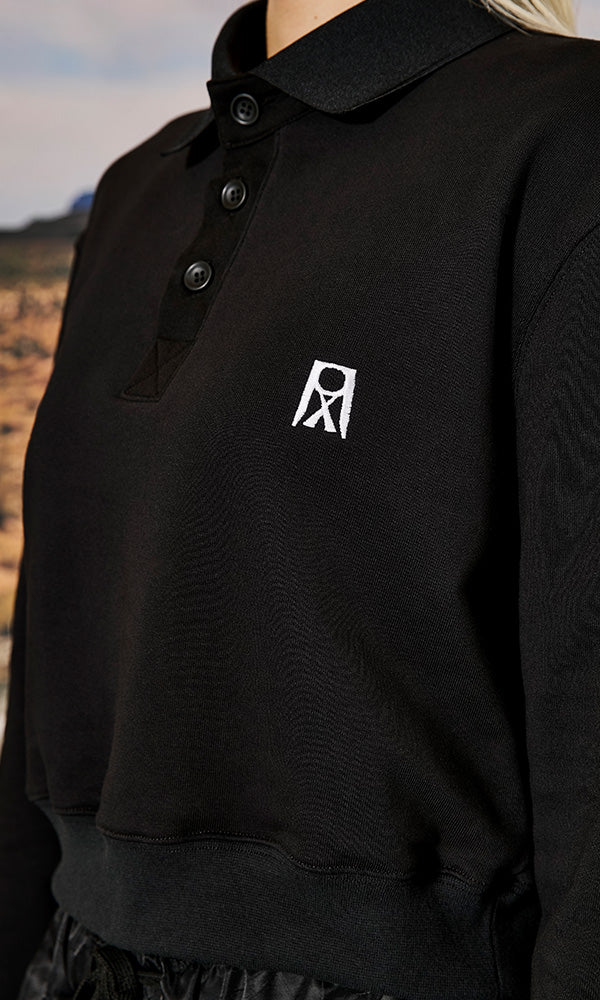 Reculer ピケカラースウェット ブラック ジュリー素材 テクスチャー コットン混 韓国