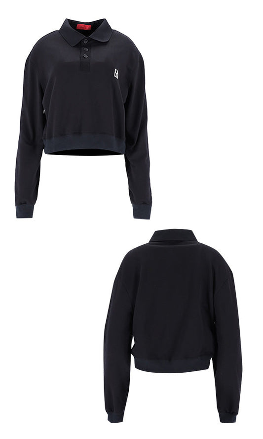WooStore Reculer 韓国ブランド クロップドスウェット ブラック 通販 関税込 正規品