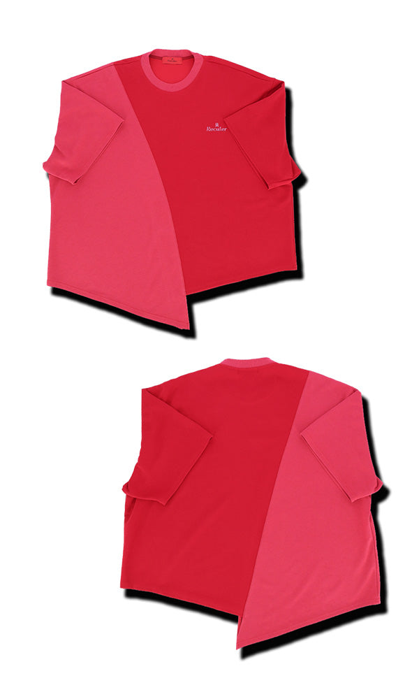 WooStore Reculer 韓国ブランド ハーフ＆ハーフ ロゴTシャツ レッド 通販 関税込 正規品