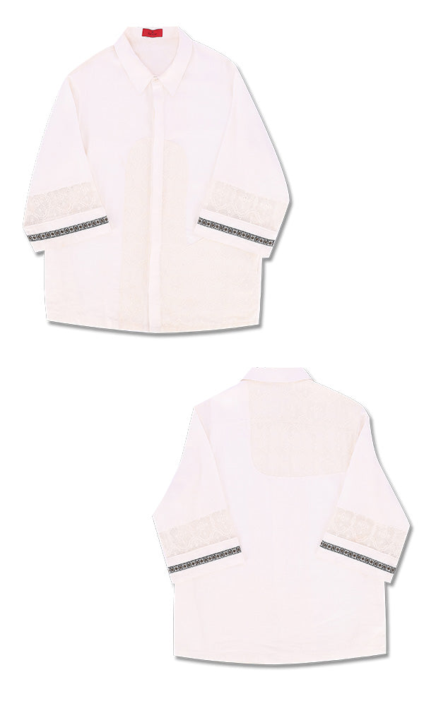 WooStore Reculer 韓国ブランド リネンシャツ アイボリー 通販 関税込 正規品