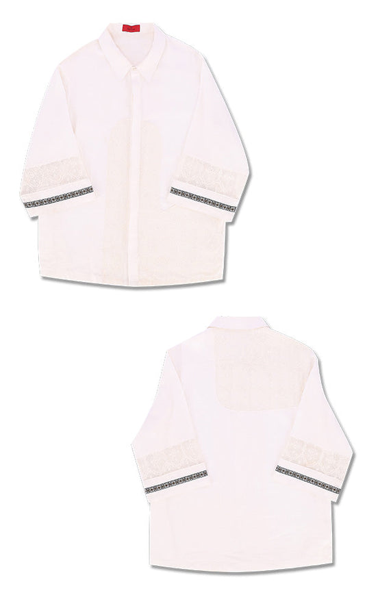 WooStore Reculer 韓国ブランド リネンシャツ アイボリー 通販 関税込 正規品