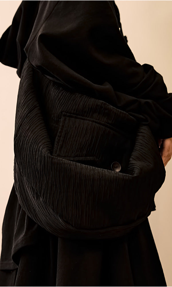 Reculer レキュリー リンクルクロスバッグ ブラック 正面 韓国ブランド 2025SS